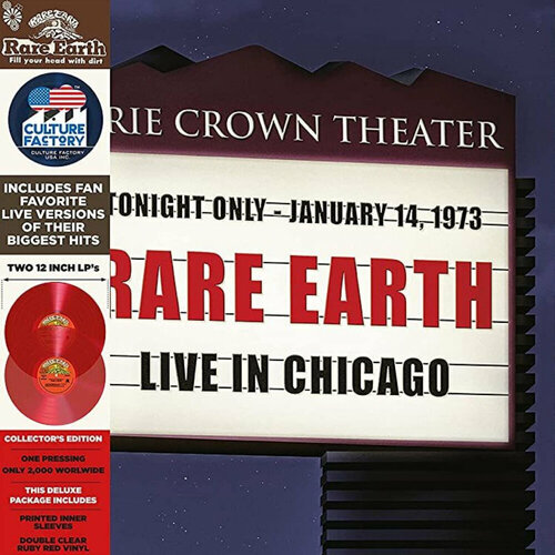 Виниловая пластинка Rare Earth / Live In Chicago (Limited Ruby Red Clear Vinyl) (2LP)