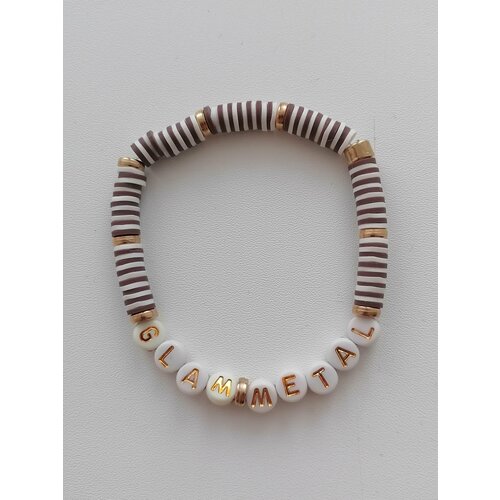 фото Плетеный браслет, золотой, коричневый нет бренда