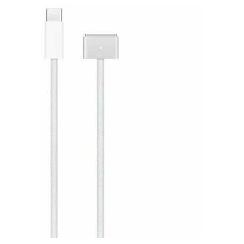 Кабель для зарядки Macbook USB-C MagSafe 3 в тканевой оплетке / Белый