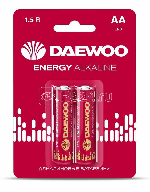 Элемент питания алкалиновый AA/LR6 1.5В Energy Alkaline 2021 BL-2 (уп.2шт) DAEWOO 5029750