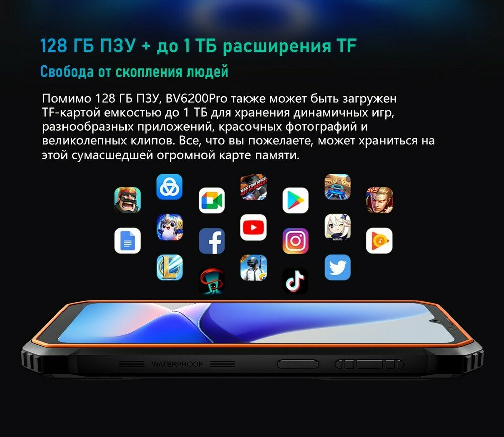 Смартфон Blackview 6/128GB BLACK - фото №5