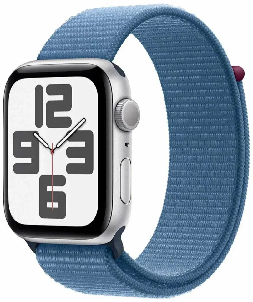 Умные часы Apple Watch Series SE Gen 2 (2023) 44 mm, Silver/Winter Blue Sport Loop M/L