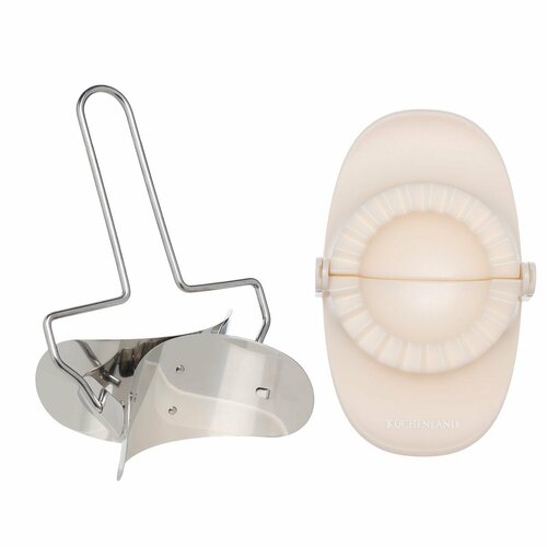 Набор для лепки вареников 2 пр ножформа стальпластик молочный размер L Bakery 990₽