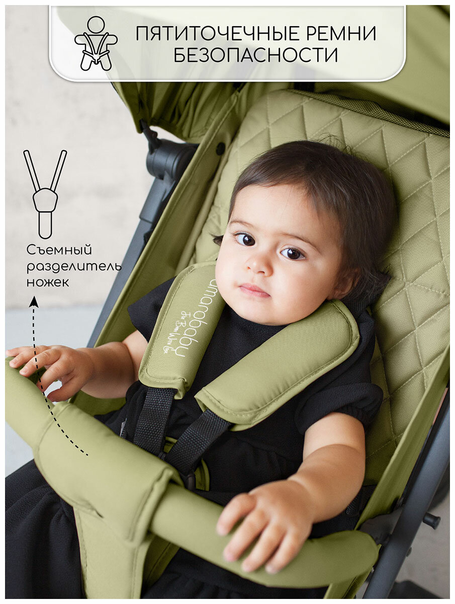 Обзор: Прогулочная коляска Amarobaby Airy (AB23-10AIRY/40) оливковый