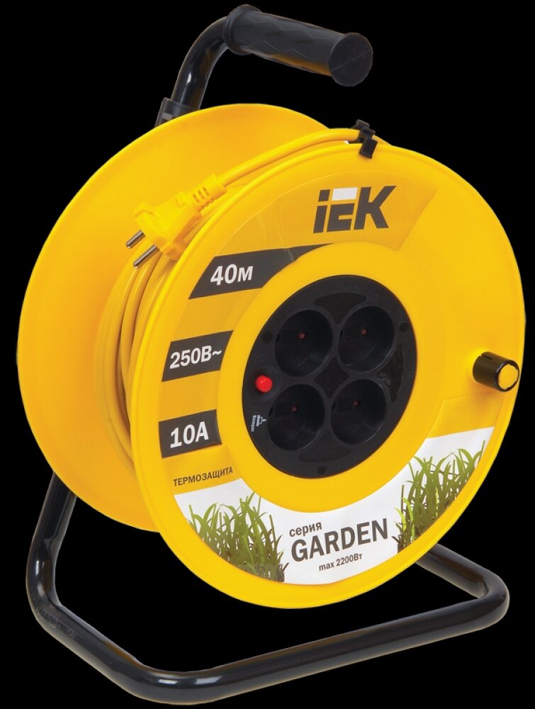 IEK Катушка УК40 с т/з 4 места 2Р/40м 2х1,0 мм2 "Garden" WKP23-10-04-40 (7 шт.)