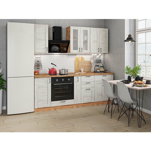 Кухонный гарнитур Nordic Oak "Лофт-07", ширина 225 см
