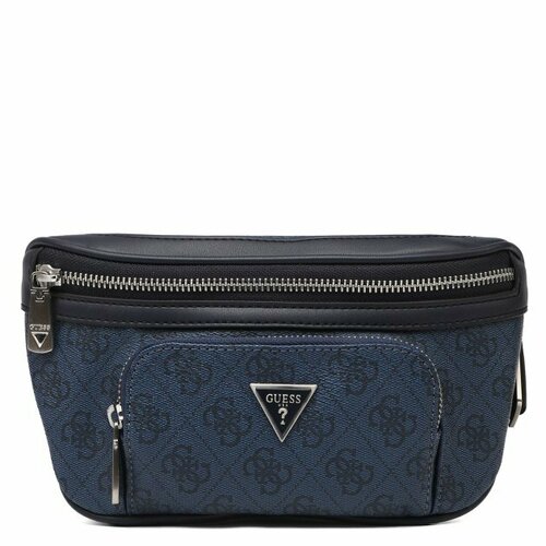 Сумка поясная GUESS, синий сумка поясная ki318274m yura medium bum bag 74m valley black c