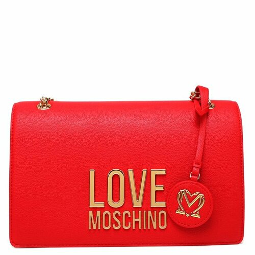 сумка love moschino фактура зернистая черный Сумка LOVE MOSCHINO, красный