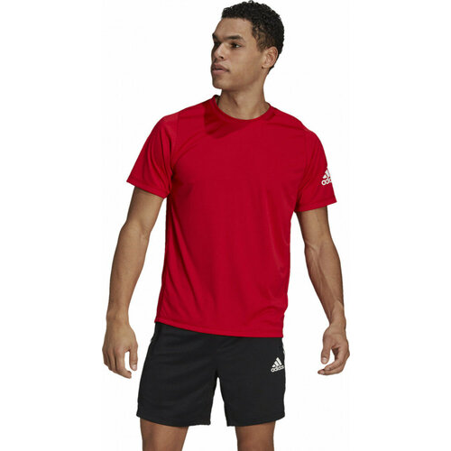 Футболка adidas, размер M, красный футболка adidas aero3s tee pb мужчины gq2159 m