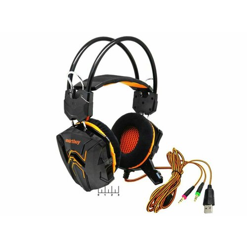 Наушники (гарнитура) Rush Snake SBHG-1100/SBHG-1200 с микрофоном 2 штекера 3.5мм + USB 2.2м