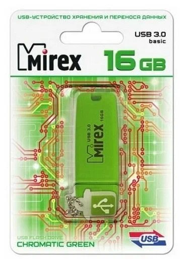 Флеш накопитель 16GB Mirex Softa, USB 3.0, Зеленый