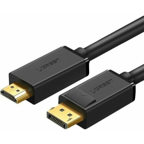 UGREEN Кабель UGREEN DP101-10238 DisplayPort (M) to HDMI (M), 4K@30Hz, 1m, Black UGREEN DP Male to HDMI Male Cable 1m DP101 (Black) 10238 аксессуар ugreen hd140 hdmi a m m cable with braided 1m black 80401
