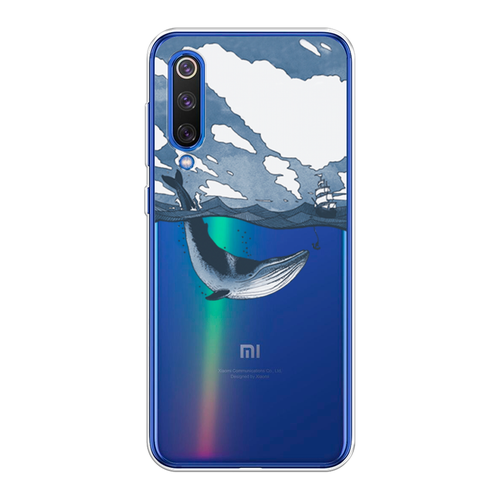 Силиконовый чехол на Xiaomi Mi9 SE / Сяоми Mi 9 SE Большой кит, прозрачный силиконовый чехол на xiaomi mi9 se сяоми mi 9 se прозрачный