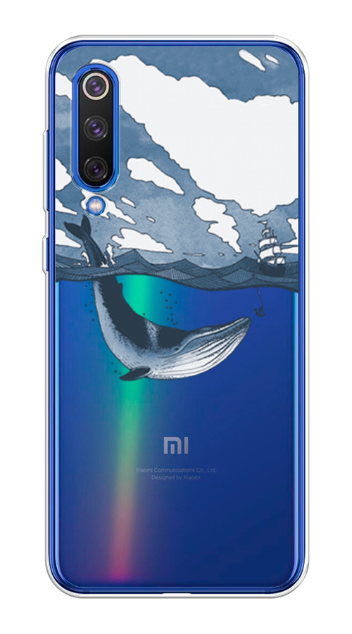 Силиконовый чехол на Xiaomi Mi9 SE / Сяоми Mi 9 SE "Большой кит", прозрачный