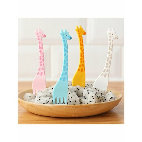 Одноразовые вилки детские праздничные жирафик 12шт