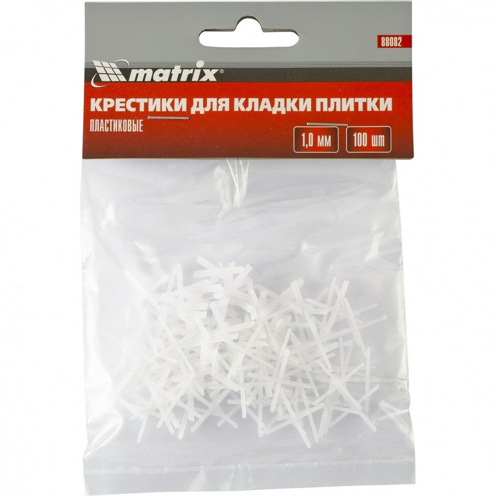 MATRIX Крестики 1 мм для кладки плитки упаковка 100 шт Matrix ( 88082 )