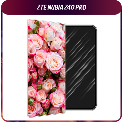 Силиконовый чехол на ZTE Nubia Z40 Pro / ЗТЕ Нубиа Z40 Про Много роз силиконовый чехол на zte nubia z40 pro зте нубиа z40 про текстура красный шелк