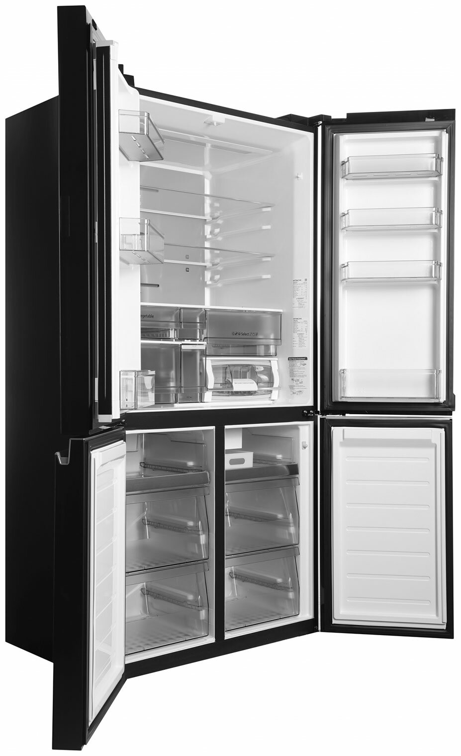 Холодильник Hitachi R-WB720VUC0 GBK 3-хкамерн. черный стекло инвертер