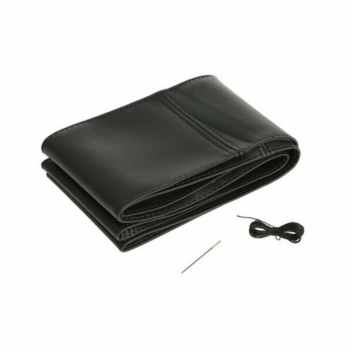 Оплетка на руль сшивная экокожа черная нить игла размер 3ХL 44-46 см 627₽