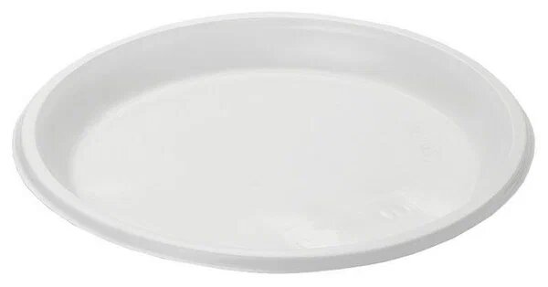 Мистерия тарелки одноразовые пластиковые, 20.5 см, 100 шт, белый