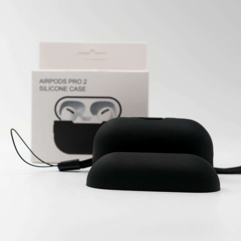 Чехол для наушников Apple AirPods Pro 2 Черный с ремешком