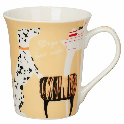 Кружка Собаки, 330 мл, керамика, персиковый
