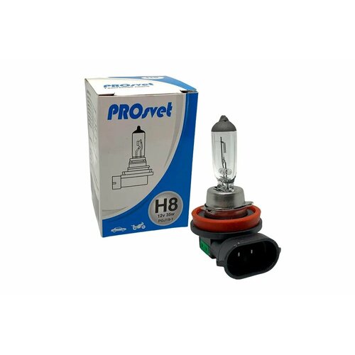 Лампа автомобильная галогенная PROSVET 12V H8 35w PGJ19-1 CLEAR
