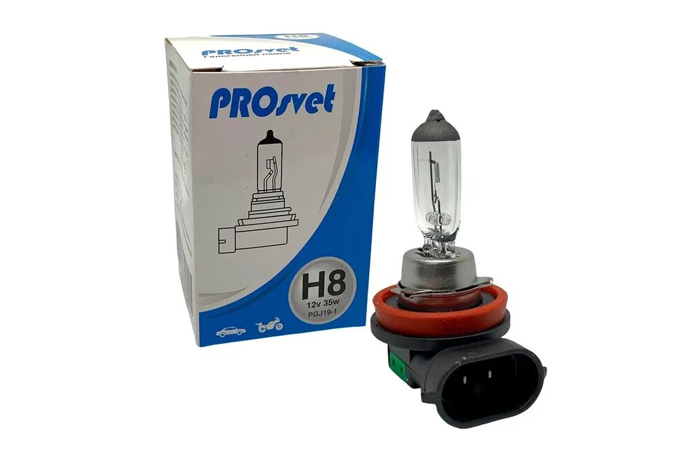 Лампа автомобильная галогенная PROSVET 12V H8 35w PGJ19-1 CLEAR
