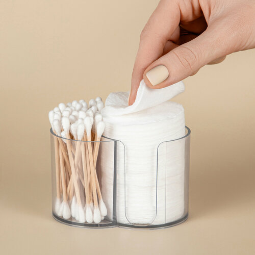 Контейнер для ватных палочек и дисков прозрачный