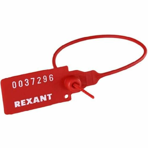 Пломба пластиковая номерная REXANT 220мм, красная