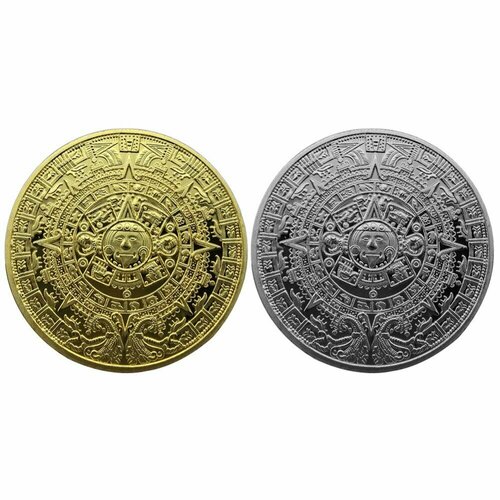 Набор сувенирных монет  Календарь Майя, цвет серебро и золото