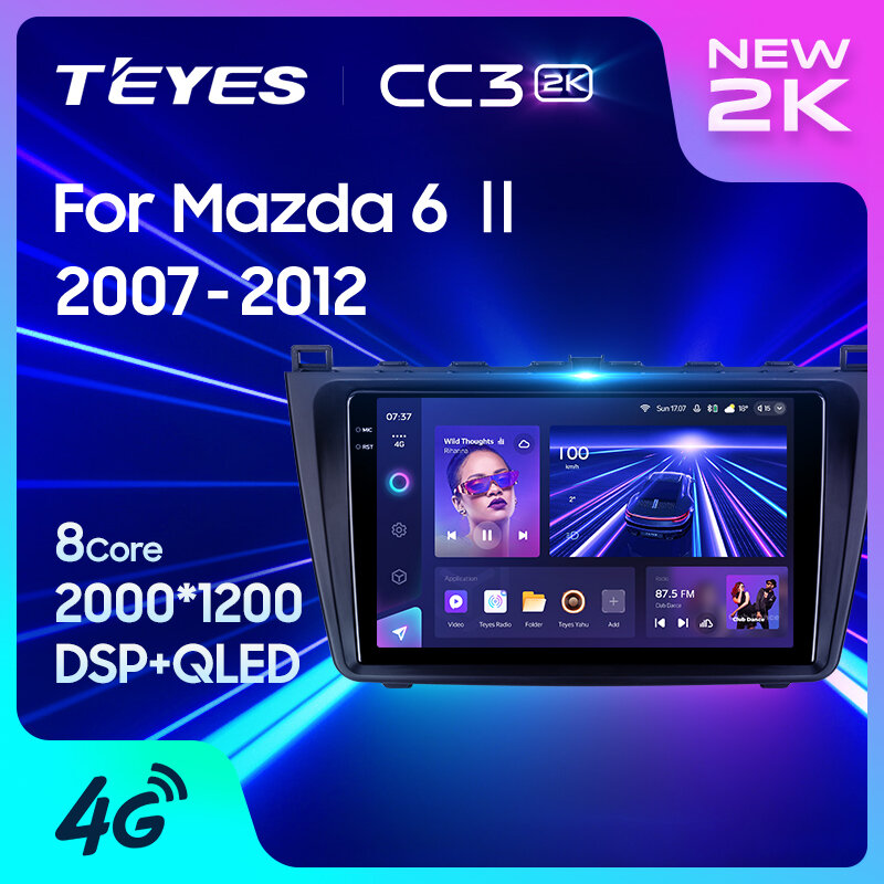 TEYES Тиайс CC3 2K Штатная магнитола For Мазда 6 2 GH For Mazda 6 II GH 2007 - 2012 no 2 DIN GPS DVD автомагнитола android