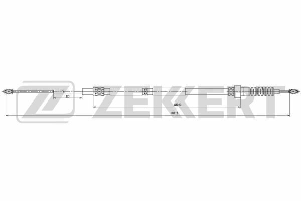 ZEKKERT BZ-1137 Трос стояночного тормоза лев./прав. Audi A3 96- Seat Leon 99- Toledo II 98- Skoda Octavia (1U2 1