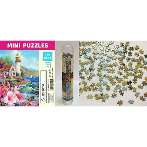 ПазлыВКолбе 150 дет. Живописный маяк MINI PUZZLES (10*15 см) 33-123, (YIWU XINSHIXIAN ARTS AND CRAFT