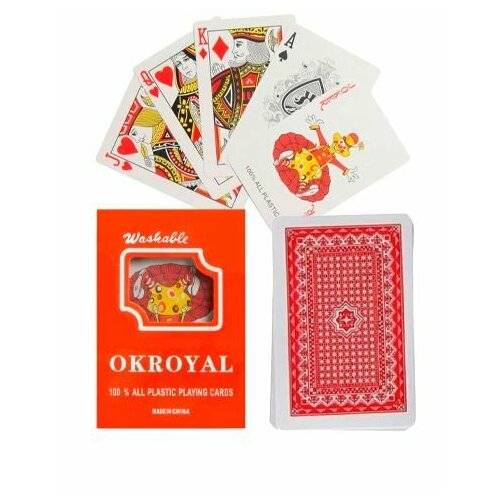 Карты игральные пластиковые OkRoyal Карты для покера TH109-27 цвет красный 182₽