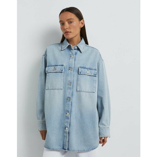 Куртка-рубашка Gloria Jeans, размер S-M/170 (42-46), голубой джинсовая куртка fashion размер 170 коралловый