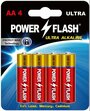 Батарейки алкалиновые АА "пальчиковые" Power Flash ULTRA 1.5v (LR6) - 4 шт.