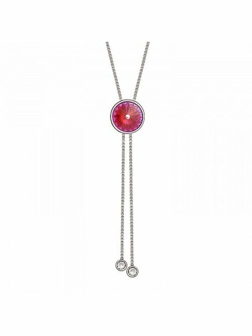 Колье Fiore Luna, кристаллы Swarovski, кристалл, красный, серый