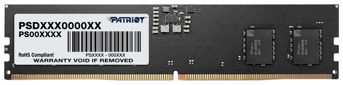 Оперативная память DDR5 16Gb 4800MHz Patriot Memory PSD516G480081 Signature RTL PC5-38400 CL40 DIMM ECC 288-pin