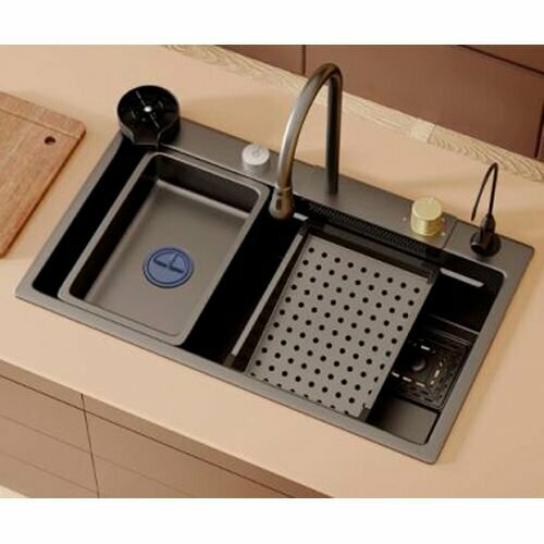 Мойка кухонная многофункциональная Dikalan KN-10111 нерж сталь серый 684522см смеситель водопад 26225₽