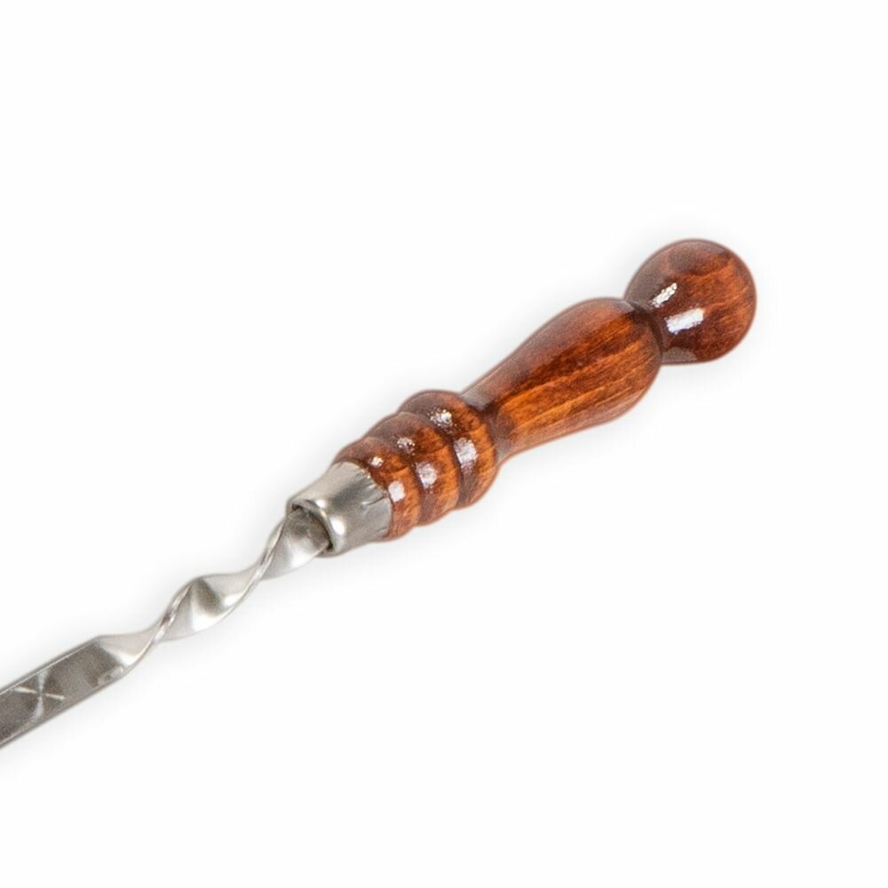 Обзор: Набор шампуров из нержавеющей стали с деревянной ручкой, 450х12х2,5 мм 6 шт.