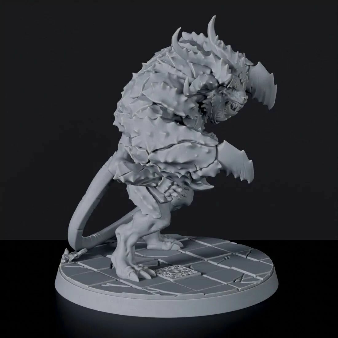 Миниатюра D&D 'Рогатый демон' масштаб 32 мм (DnD, Dungeons & Dragons, ДнД, Подземелья и Драконы, Pathfinder) — фото 1