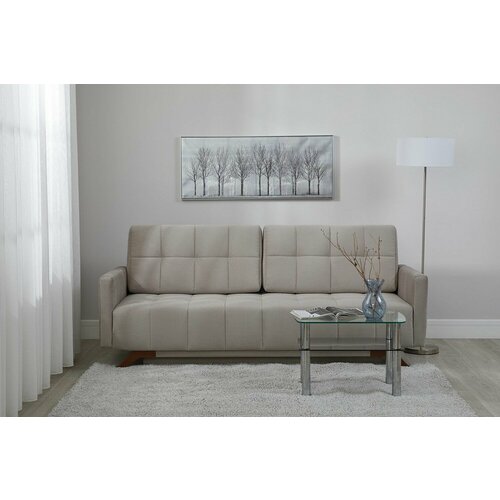 Диван-кровать Бонн раскладной, еврокнижка, велюр, серый, 218х99х95