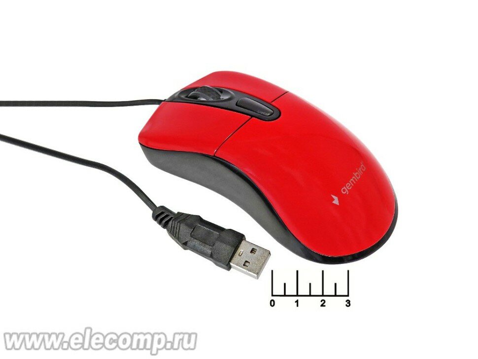 Gembird MOP-415-R {Мышь, USB, красный, 3кн.+колесо-кнопка, 2400DPI кабель 1.4м} - фото №17