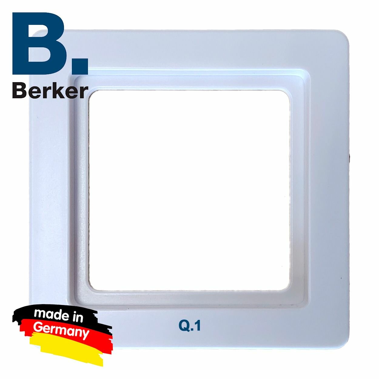 Рамка 1-местная, цвет: полярная белизна, с эффектом бархата, Berker, Q.1, 10116089