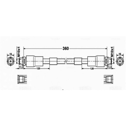 TRIALLI BF4502 Шланг торм. VW Passat B5 (96-)/Audi A8 (94-) перед. L 385мм