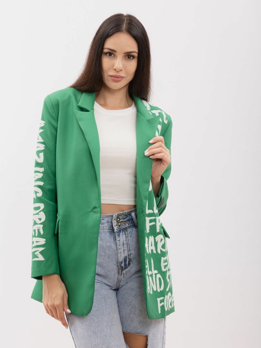 Пиджак RM shopping, размер 42, зеленый
