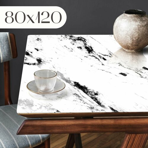 Скатерть на стол силиконовая гибкое жидкое стекло 80x120 см 1034₽