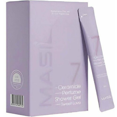 ALLMASIL Гель для душа с ароматом мускуса 7 CERAMIDE PERFUME SHOWER GEL White Musk Stick Pouch, 8млx20 гель для душа masil парфюмированный гель для душа с керамидами и ароматом белого мускуса