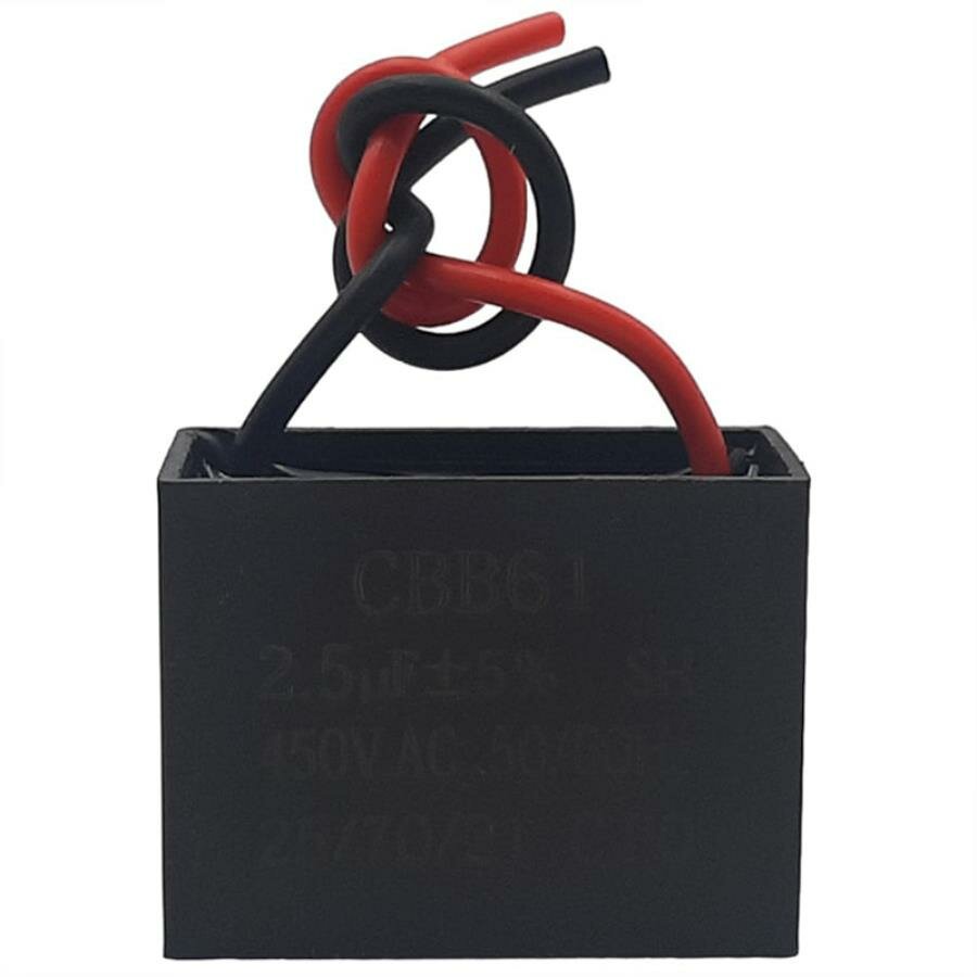 фото Пусковой конденсатор CBB61 2,5мкф, 450В для кондиционера провод